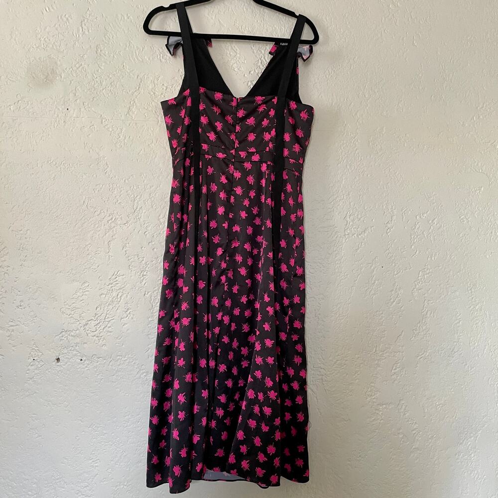 Prabal Gurung Collective Sleeveless Floral Tulip Ruffle Midi Dress V-Neck sz 4 - Picture 7 of 10